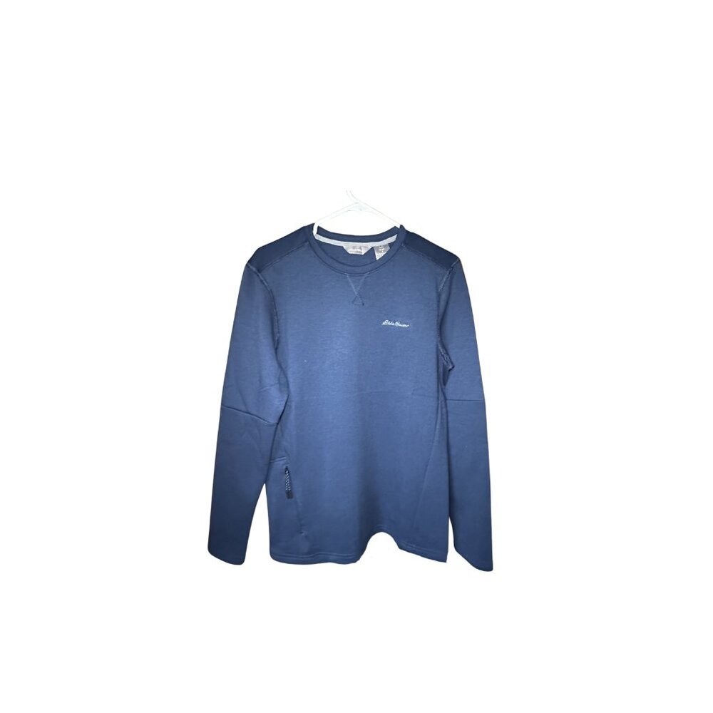 Eddie Bauer Tech Crew Navy Blue Men's Small Long Sleeve Pullover, Zip Pocket